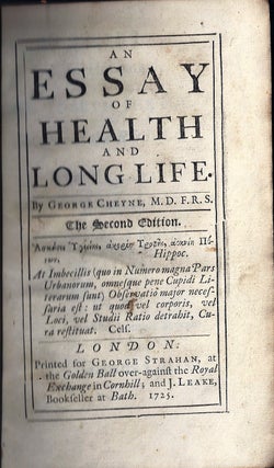 Item #002982 AN ESSAY OF HEALTH AND LONG LIFE. George CHEYNE