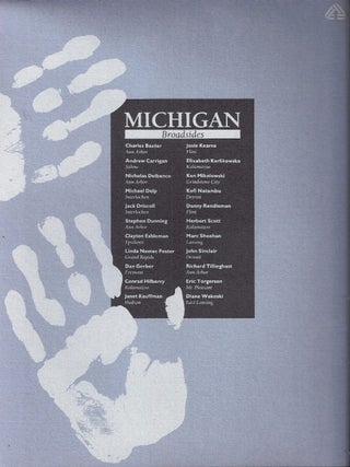 Item #004114 MICHIGAN BROADSIDES. Charles BAXTER, Nicholas DELBANCO, Stephen DUNNING, Janet...