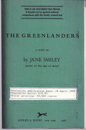 Item #004888 THE GREENLANDERS. Jane SMILEY