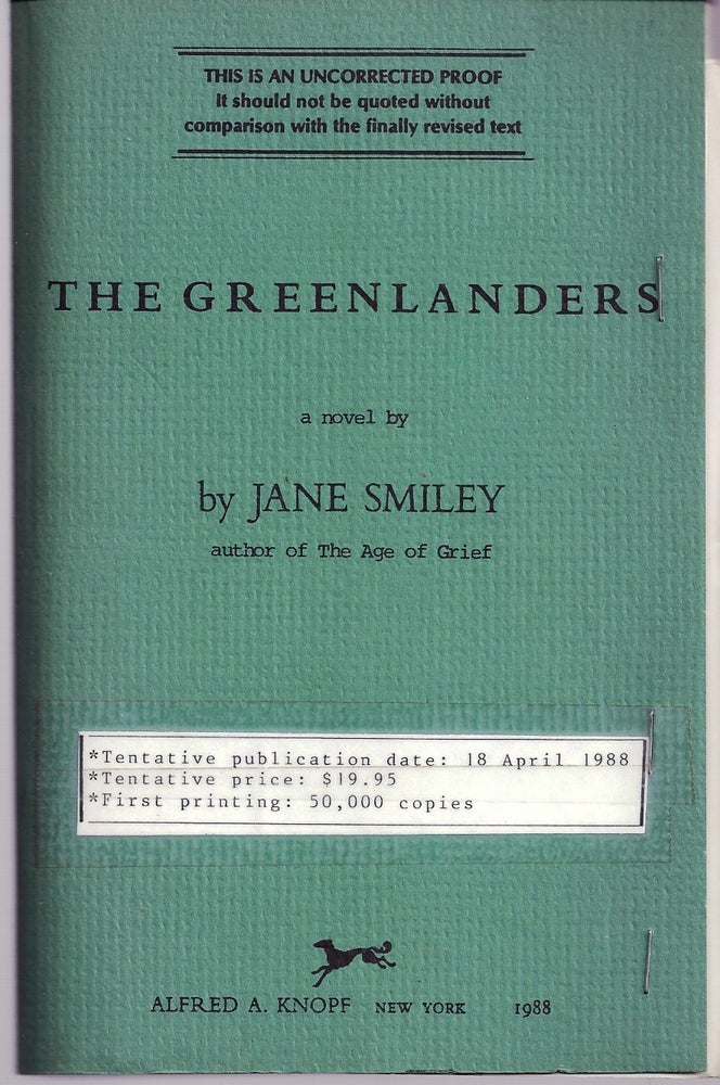 Item #004888 THE GREENLANDERS. Jane SMILEY.