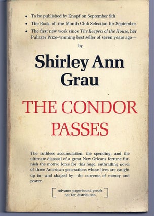 Item #005680 THE CONDOR PASSES. Shirley Ann GRAU
