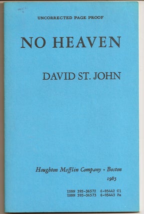 Item #006161 NO HEAVEN. David ST. JOHN