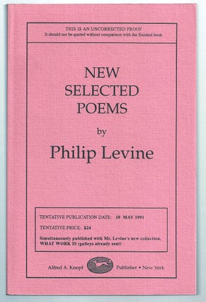 Item #006321 NEW SELECTED POEMS. Philip LEVINE