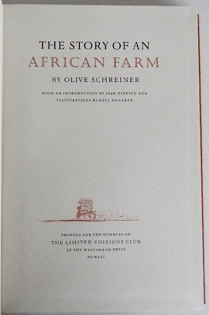 THE STORY OF AN AFRICAN FARM | Olive SCHREINER