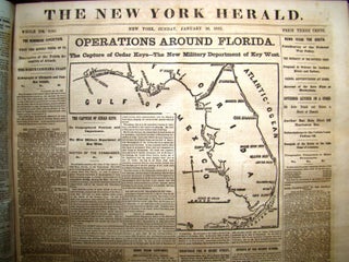 Item #007807 NEW YORK HERALD: Bound volume of 120 issues from 1 January 1862 to 30 April 1862...