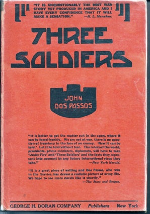 Item #009626 THREE SOLDIERS. John DOS PASSOS