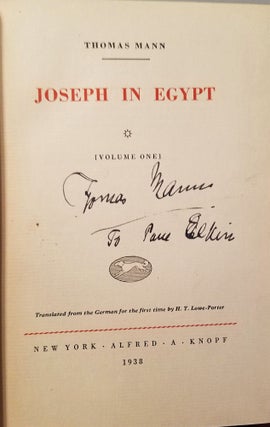 Item #009711 JOSEPH IN EGYPT. Thomas MANN