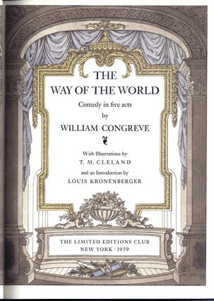 Item #011948 THE WAY OF THE WORLD. COMEDY IN FIVE ACTS. William CONGREVE