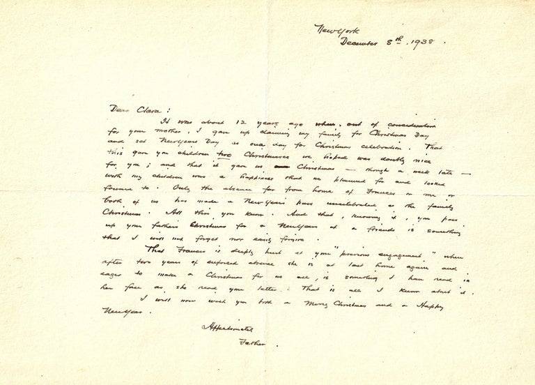 Item #012064 AUTOGRAPH LETTER SIGNED (ALS) TO HIS DAUGHTER. Rockwell KENT.