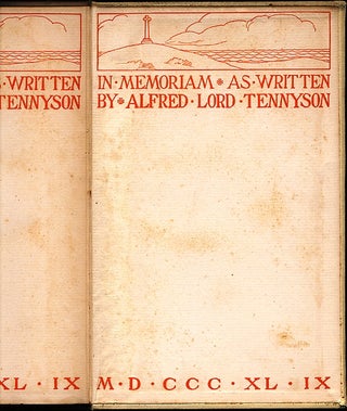 Item #012434 IN MEMORIAM AS WRITTEN BY ALFRED LORD TENNYSON MDCCCXLIX. Alfred Lord TENNYSON
