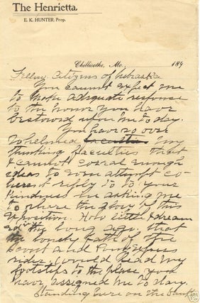 Item #013012 AUTOGRAPH MANUSCRIPT SPEECH. William F. CODY, BUFFALO BILL