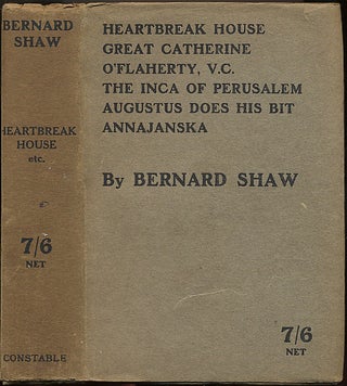 Item #013029 HEARTBREAK HOUSE, GREAT CATHERINE, AND PLAYLETS OF THE WAR. George Bernard SHAW