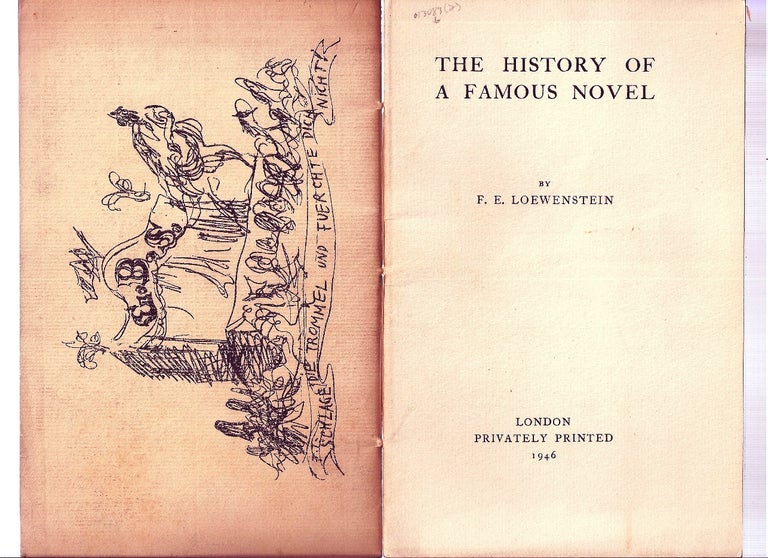 Item #013083 THE HISTORY OF A FAMOUS NOVEL. George Bernard SHAW, F. E. LOEWENSTEIN.