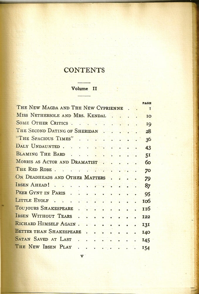 Item #013133 DRAMATIC OPINIONS AND ESSAYS. Volume II only. George Bernard SHAW.