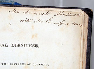 Item #013162 A HISTORICAL DISCOURSE, DELIVERED BEFORE THE CITIZENS OF CONCORD, 12TH SEPT. 1835...
