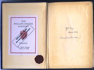 Item #013597 ELMER GANTRY [James Agee's copy at Phillips Exeter Academy dated March 1927]. James...