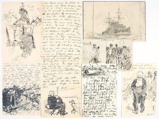 Item #014076 LARGE ARCHIVE OF CORRESPONDENCE WITH MANY ORIGINAL DRAWINGS all to fellow artist...