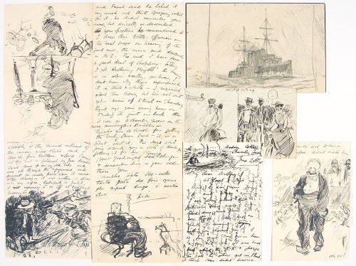 Item #014076 LARGE ARCHIVE OF CORRESPONDENCE WITH MANY ORIGINAL DRAWINGS all to fellow artist ARTHUR BENTLEY CONNOR. E. H. SHEPARD, Ernest Howard SHEPARD.