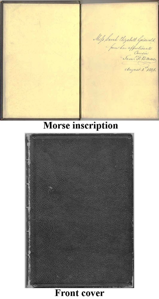 Item #014370 PROVERBIAL PHILOSOPHY: A BOOK OF THOUGHTS AND ARGUMENTS Signed by Samuel Morse to his cousin a week before he married her. Samuel F. B. MORSE, Martin Farquhar TUPPER.
