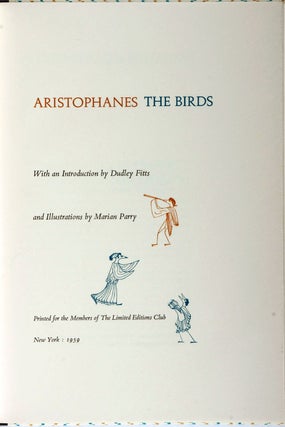 Item #014939 THE BIRDS. ARISTOPHANES