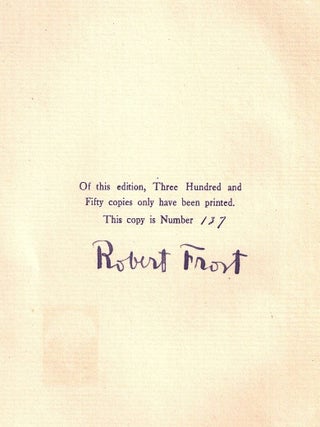 Item #015052 NEW HAMPSHIRE. A POEM WITH NOTES AND GRACE NOTES. Robert FROST