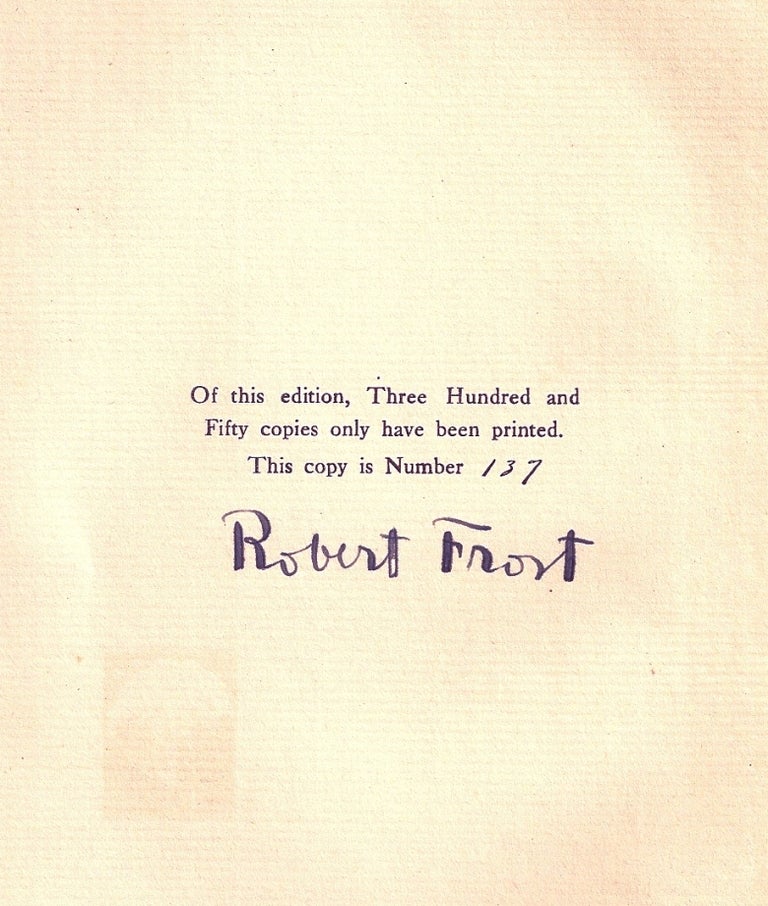 Item #015052 NEW HAMPSHIRE. A POEM WITH NOTES AND GRACE NOTES. Robert FROST.