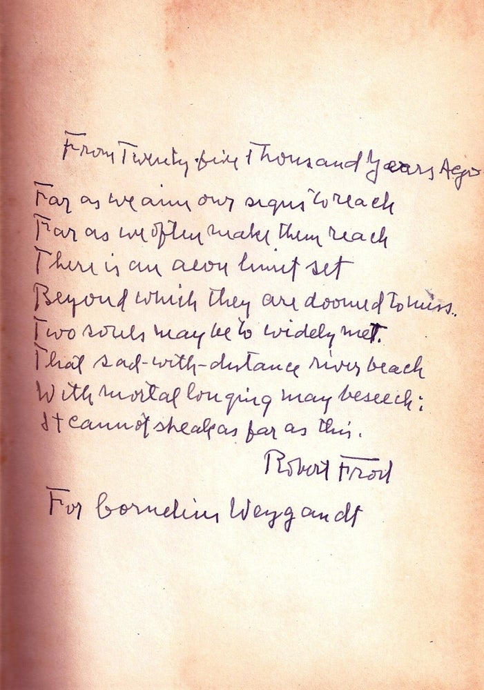 Item #015067 COLLECTED POEMS OF ROBERT FROST with AUTOGRAPH MANUSCRIPT POEM. Robert FROST.