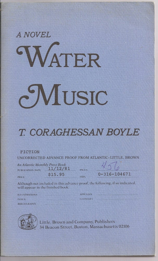 Item #015130 WATER MUSIC. T. Coraghessan BOYLE.
