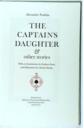 Item #015838 THE CAPTAIN'S DAUGHTER & OTHER STORIES. ALexander PUSHKIN