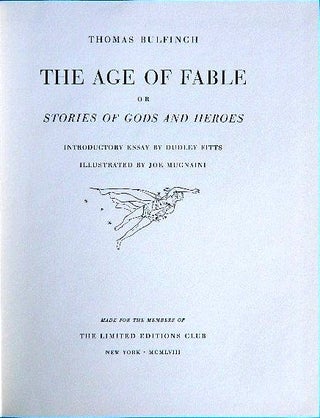 Item #015874 THE AGE OF FABLE. Thomas BULFINCH
