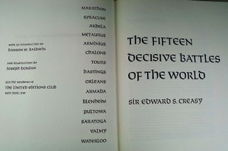 Item #015889 FIFTEEN DECISIVE BATTLES OF THE WORLD. Sir Edward CREASY
