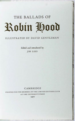Item #016150 THE BALLADS OF ROBIN HOOD