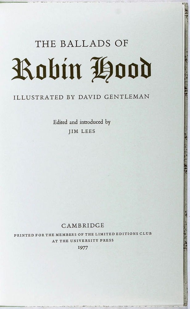 Item #016150 THE BALLADS OF ROBIN HOOD