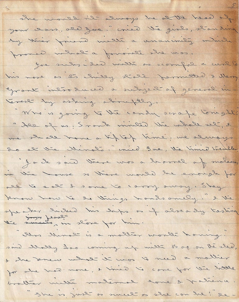 Item #016226 AUTOGRAPH MANUSCRIPT (AM): Two Pages from JACK AND JILL: A VILLAGE STORY. Louisa May ALCOTT.