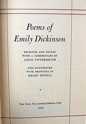 Item #016544 THE POEMS OF EMILY DICKINSON. Emily DICKINSON