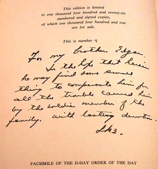 Item #016960 CRUSADE IN EUROPE Inscribed to his brother Edgar. Dwight EISENHOWER