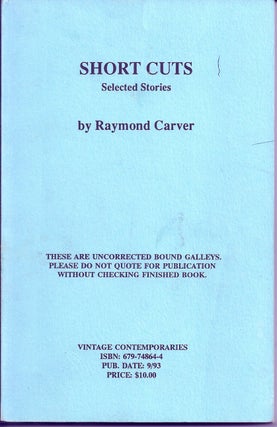 Item #017456 SHORT CUTS. SELECTED STORIES. Raymond CARVER