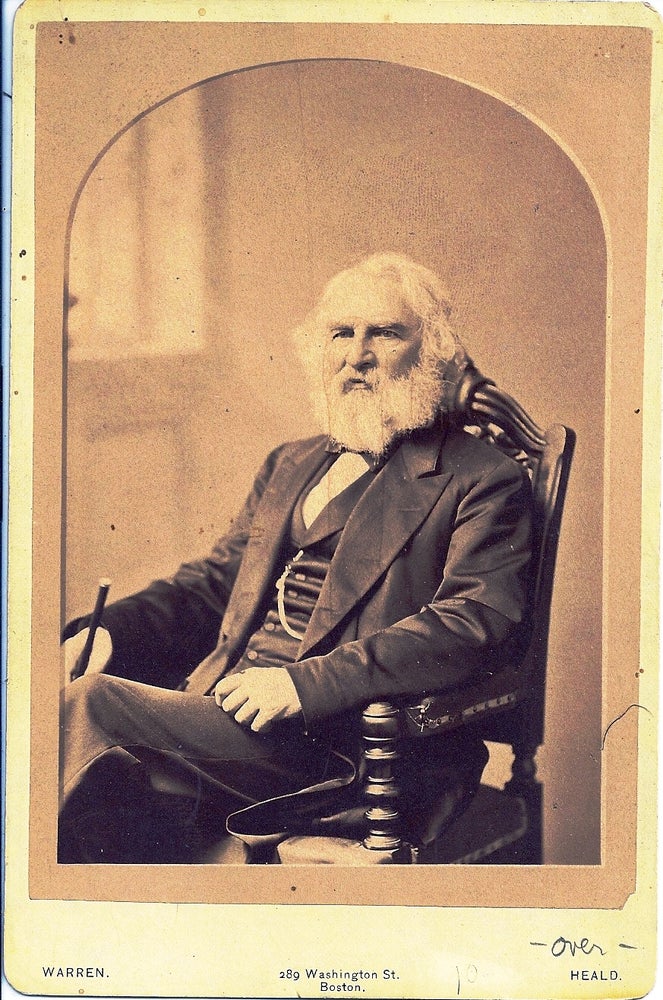 Item #017701 SIGNED CABINET CARD PHOTOGRAPH. Henry Wadsworth LONGFELLOW.