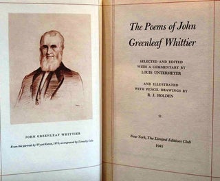 Item #017923 THE POEMS OF JOHN GREENLEAF WHITTIER. John Greenleaf WHITTIER