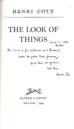 Item #018023 THE LOOK OF THINGS. Henri COLE