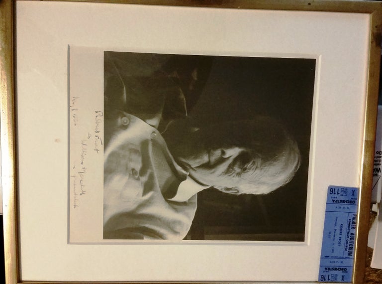 Item #018144 SIGNED PHOTOGRAPH Inscribed to Poet William Meredith. Robert FROST.