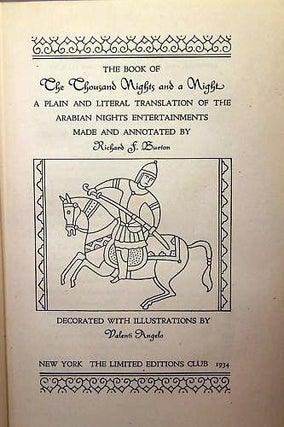 Item #018253 THE BOOK OF A THOUSAND NIGHTS AND A NIGHT. A Plain and Literal Translation of the...