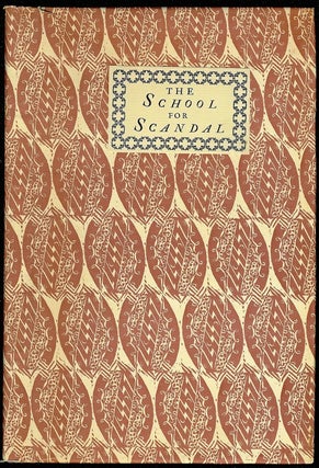 Item #018336 THE SCHOOL FOR SCANDAL. A COMEDY. Richard B. SHERIDAN