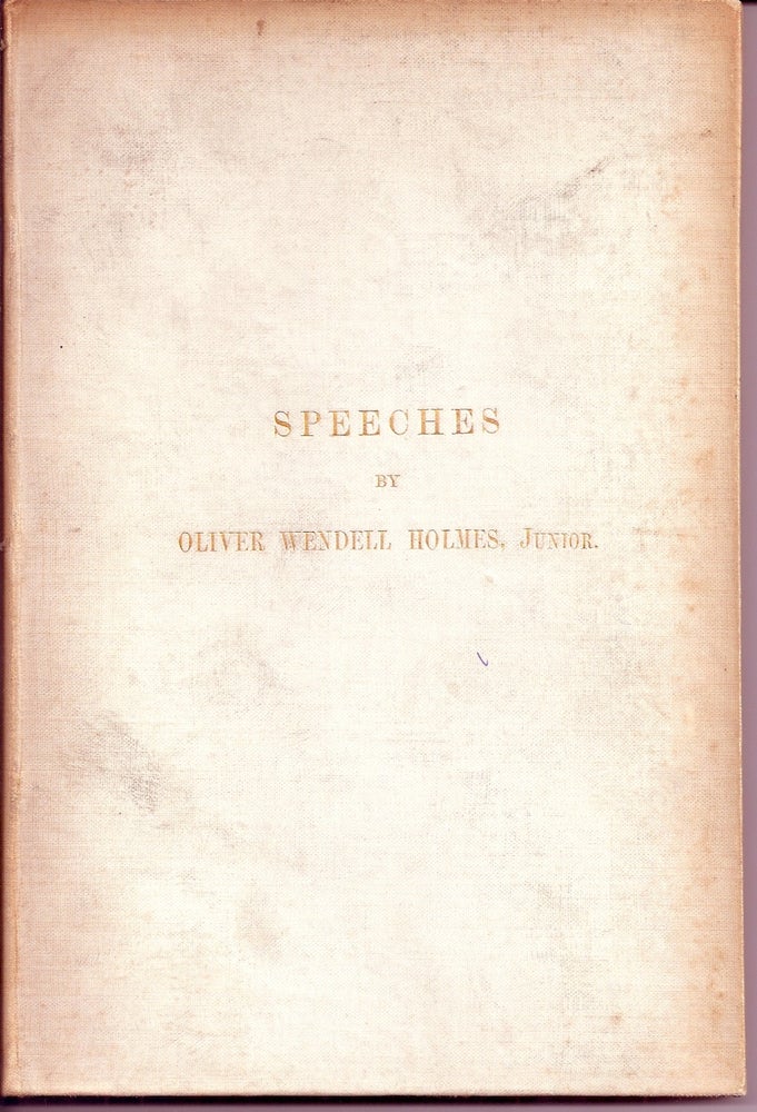 Item #018494 SPEECHES. Oliver Wendell HOLMES, Jr.