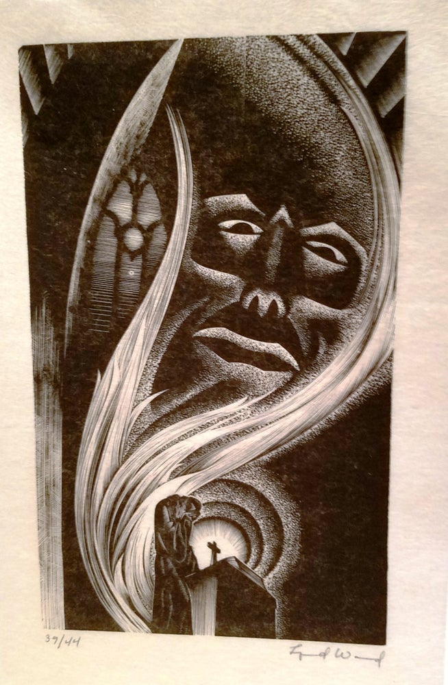 Item #018669 FAUST Portfolio title: This Portfolio contains a set of prints (one of forty-four sets) from six wood blocks engraved by Lynd Ward to illustrate Alice Raphael's translation of FAUST and proofed by him in December 1930. Lynd WARD.