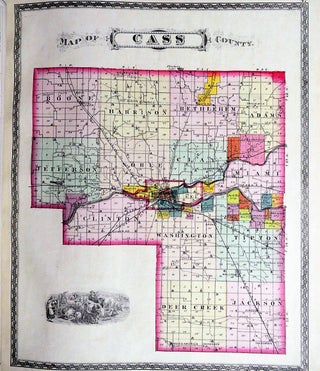 Item #018694 COMBINATION ATLAS MAP OF CASS COUNTY INDIANA. INDIANA