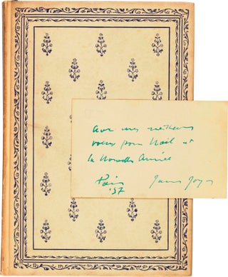 Item #018988 COLLECTED POEMS with SIGNED Visiting Card. James JOYCE