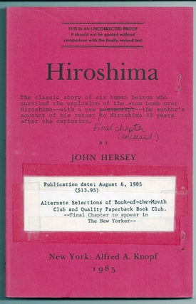 Item #019075 HIROSHIMA. John HERSEY