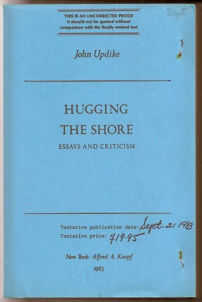 Item #019091 HUGGING THE SHORE. John UPDIKE