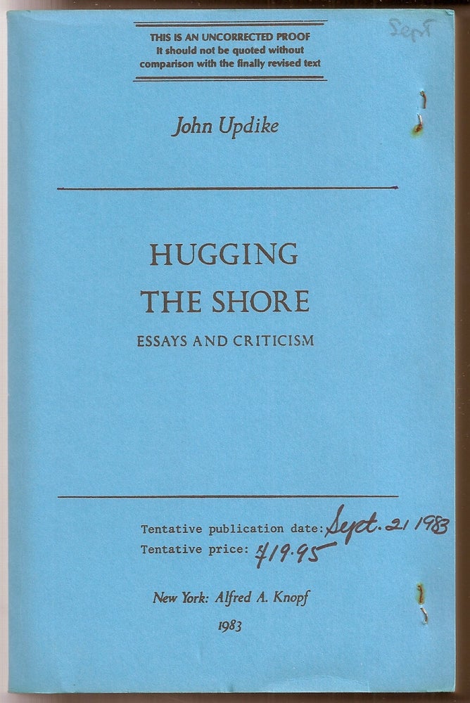 Item #019091 HUGGING THE SHORE. John UPDIKE.